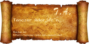 Tenczer Adorján névjegykártya